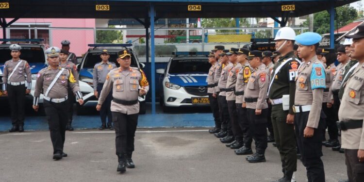 FOTO: IST/MATAKALTENG- Apel gelar Pasukan Ops Zebra Telabang 2025 oleh Polres Kotim.