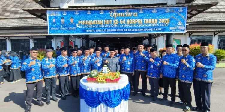 Foto:IST/MATA KALTENG - Peringatan Hari Ulang Tahun (HUT) ke-54 Korps Pegawai Republik Indonesia (Korpri) tingkat Kabupaten Kotawaringin Timur, 1 Desember 2025.