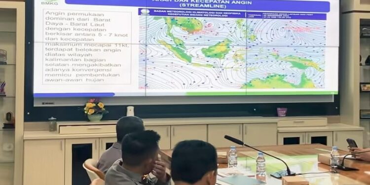FOTO: IST/MATAKALTENG - Rakor antisipasi bencana hidrometeorologi dan kesiapan Nataru di ruang rapat HM Rafii, Selasa 2 Desember 2025.