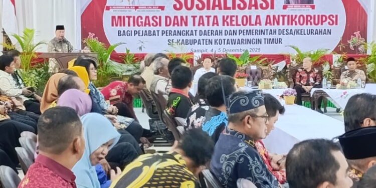 Foto:IST/MATA KALTENG - Sosialisasi Mitigasi dan Tata Kelola Antikorupsi bagi ratusan pejabat daerah, camat, kepala desa, dan lurah di Kotim, 4 Desember 2025.