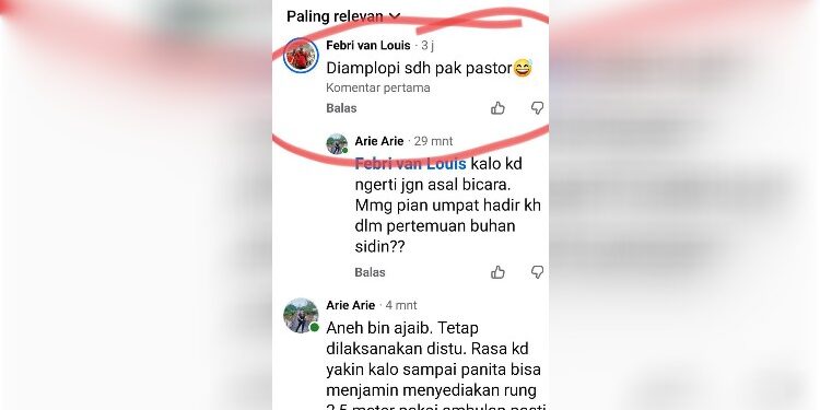 Foto:IST/MATA KALTENG - Tangkapan layar percakapan netizen terkait pro kontra pelaksanaan road race di Taman Kota Sampit.