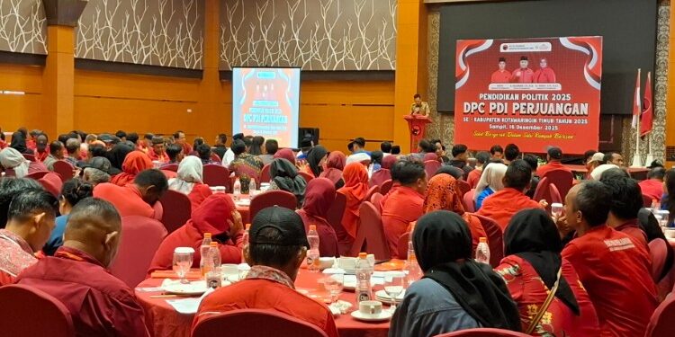 Foto:DIAN/MATA KALTENG - Pendidikan Politik PDIP Kotim 2025, 16 Desember 2025.