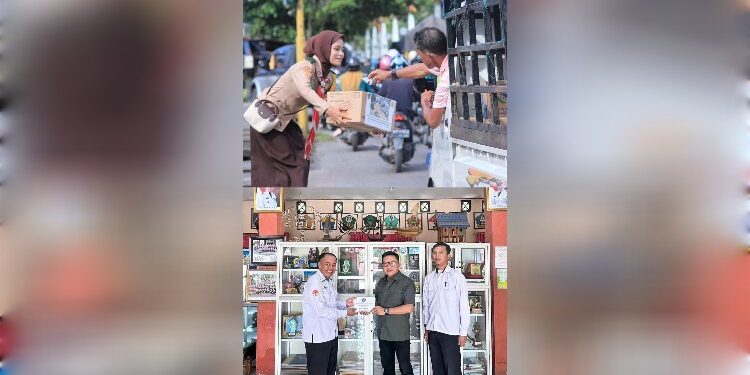 Foto:IST/MATA KALTENG - Penggalangan dana oleh Pramuka Baamang untuk korban banjir.