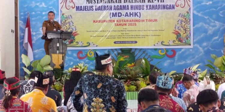 Foto:IST/MATA KALTENG - Musyawarah Daerah (Musda) ke-VII Majelis Daerah Agama Hindu Kaharingan (MD-AHK) Kabupaten Kotawaringin Timur Tahun 2025, 23 Desember 2025.