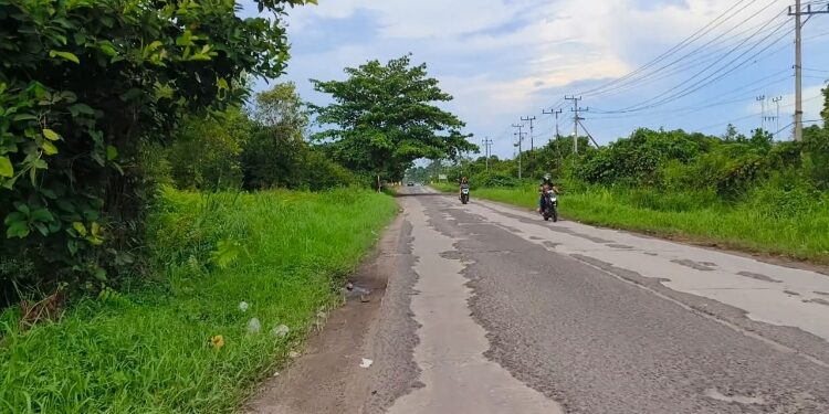 FOTO: IST/MATA KALTENG - Kondisi jalan menuju Wisata Ujung Pandaran di Kecamatan Teluk Sampit.