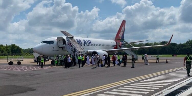 Foto:IST/MATA KALTENG - Suasana penerbangan Bandara H Asan Sampit.