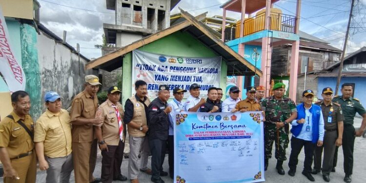 Foto:IST/MATA KALTENG -Sosialisasi Narkoba di Belakang Eks Golden, 12 Januari 2026.