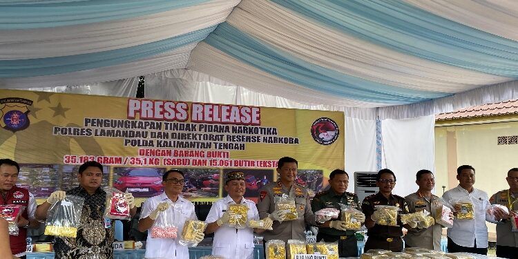 FOTO: NRA/MATAKALTENG - Kapolda Kalteng, Irjen Pol Iwan Kurniawan, saat press release, dihalaman Graha Bhayangkara Polda Kalteng.