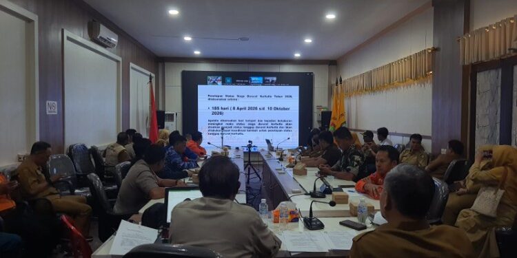 Foto:IST/MATA KALTENG - Rapat koordinasi penanganan dan pencegahan rencana karhutla dan kekeringan di Kabupaten Kotim, 7 April 2026.