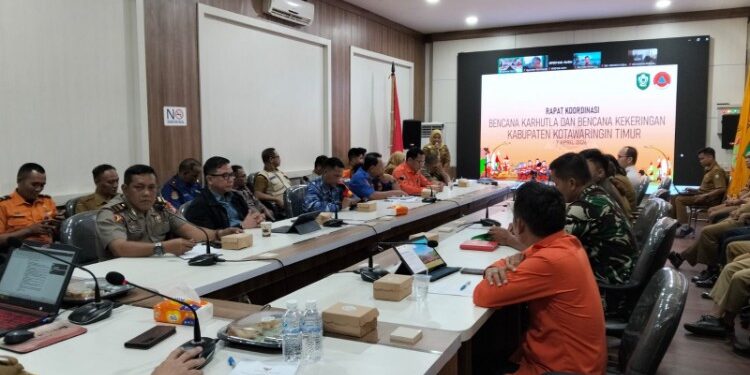 Foto:IST/MATA KALTENG - Rapat koordinasi penanganan dan pencegahan rencana karhutla dan kekeringan di Kabupaten Kotim, 7 April 2026.
