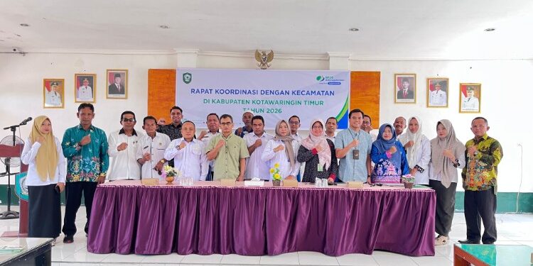 Foto:IST/MATA KALTENG - Kegiatan koordinasi dan literasi program jaminan sosial ketenagakerjaan bersama pemerintah kecamatan dan desa di Kecamatan Mentaya Hilir Selatan, Kabupaten Kotawaringin Timur (Kotim).