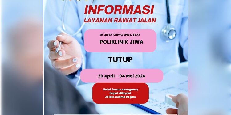 Foto:IST/MATA KALTENG - Informasi layanan pasien gangguan jiwa si RSUD dr Murjani Sampit.
