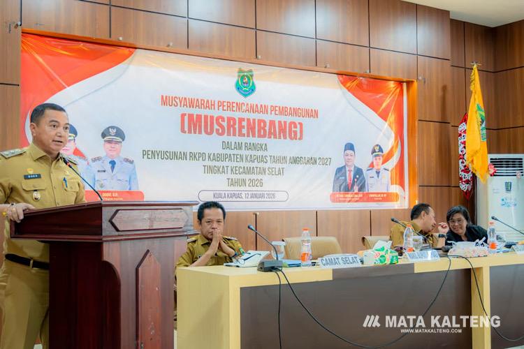 Wabup Kapuas Buka Musrenbang Kecamatan Selat untuk Penyusunan RKPD 2027
