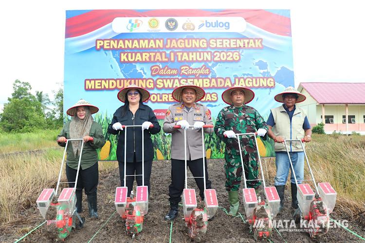 Polres Kapuas Laksanakan Penanaman Jagung Serentak Kuartal I 2026 Dukung Swasembada Pangan
