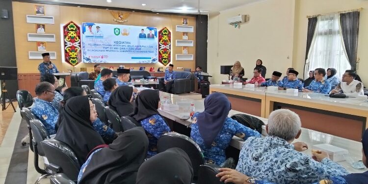 FOTO: IST/MATA KALTENG - Pelepasan PNS yang memasuki masa purna tugas terhitung mulai tanggal (TMT) 1 Mei dan 1 Juni 2026 di lingkungan Pemerintah Kabupaten Kotim, Jumat 30 April 2026.