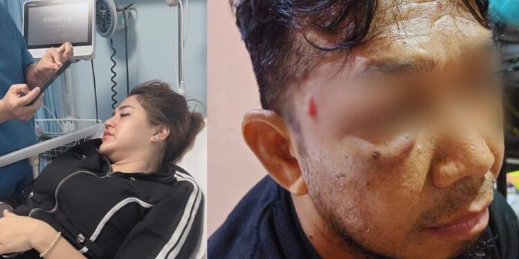FOTO: Kedua korban, pada saat mendapatkan perawatan medis.