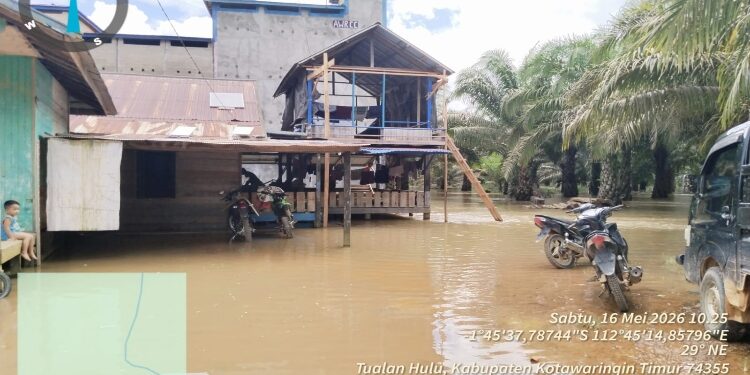 FOTO: IST/MATA KALTENG - Kondisi banjir di Desa Tumbang Mujam.