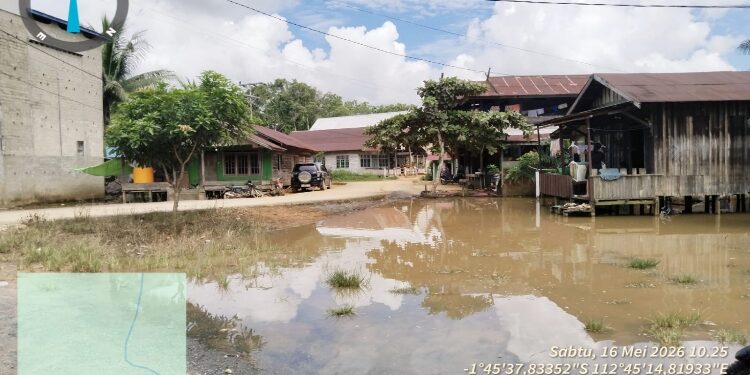FOTO: IST/MATA KALTENG - Kondisi banjir di Desa Tumbang Mujam, Kotim.