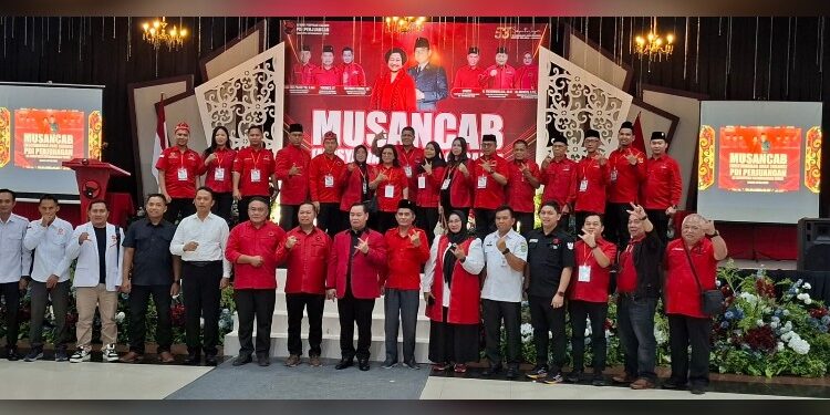 Foto:DIAN/MATA KALTENG - Musyawarah Anak Cabang (Musancap) DPC PDIP se-Kotim di Banana Ballroom Werra Resort Hotel, Rabu 20 Mei 2026.