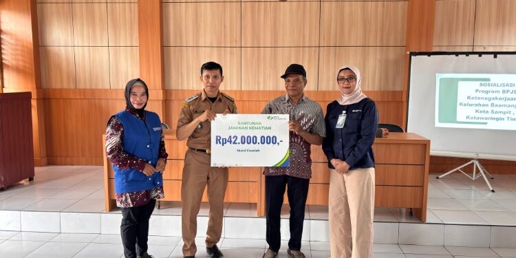 Foto:IST/MATA KALTENG - Sosialisasi BPJS Ketenagakerjaan yang digelar di Kelurahan Baamang Hilir, Kecamatan Baamang, Kabupaten Kotawaringin Timur (Kotim).