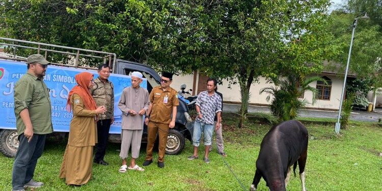 Foto:IST/MATA KALTENG - Penyerahan hewan kurban dari Pemprov Kalteng di Kotim, 25 Mei 2026.