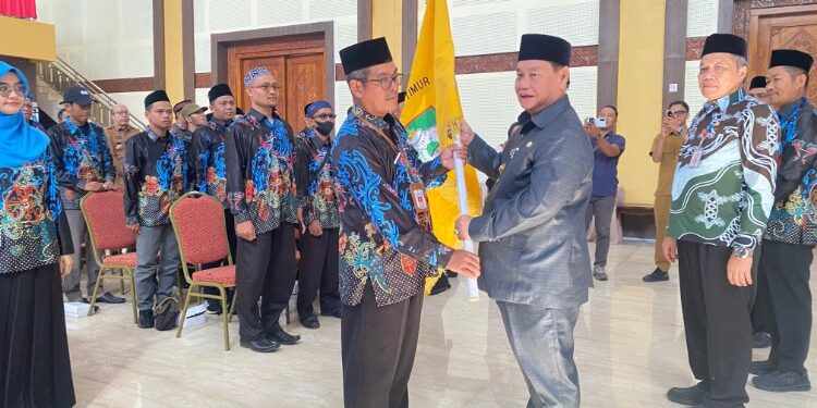 Foto:IST/MATA KALTENG - Pelepasan Kafilah MTQ Korpri Kotim oleh Bupati Kotim Halikinnor, 22 Juni 2026.