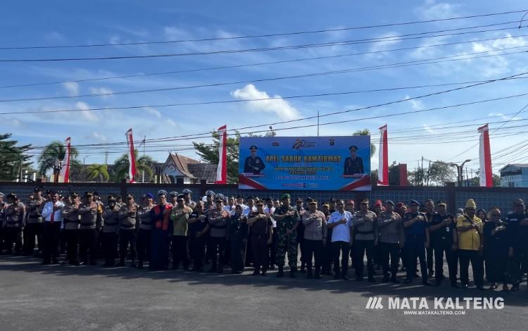 Foto:IST/MATA KALTENG - Apel Sabuk Kamtibmas dan Doa Lintas Agama yang digelar Polres Kotim di Halaman Polres Kotim, Rabu 24 Juni 2026.
