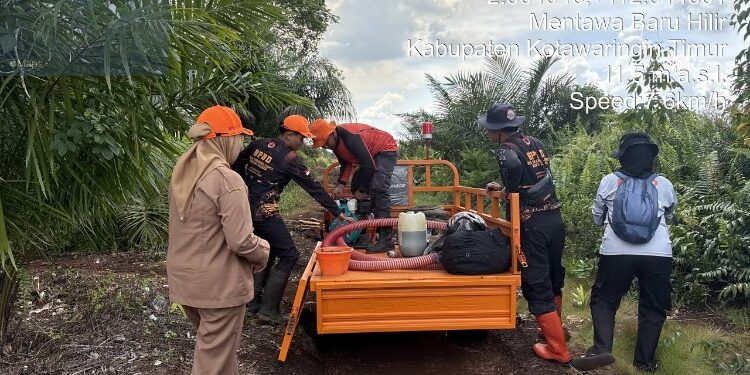 Foto:BPBD/MATA KALTENG - Kebakaran lahan di Jalan Amin Klaru, Kecamatan MB Ketapang.