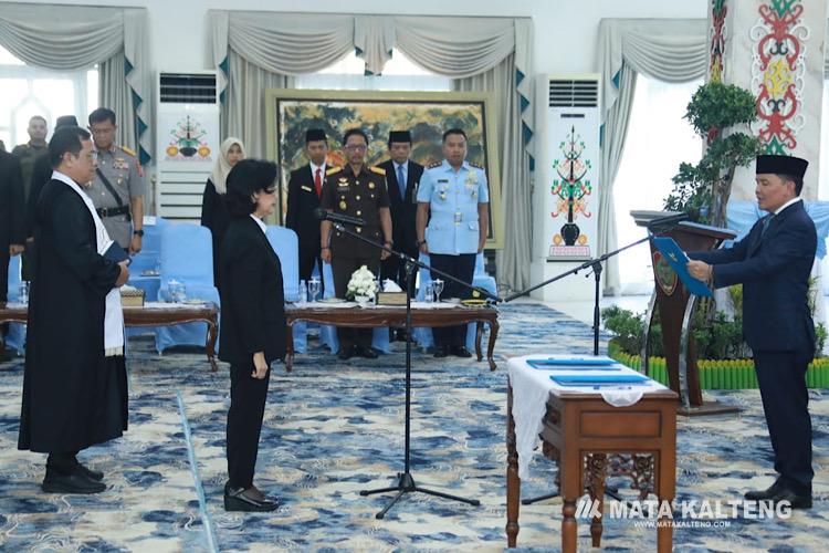 Agustiar Lantik Linae Jadi Sekda Kalteng